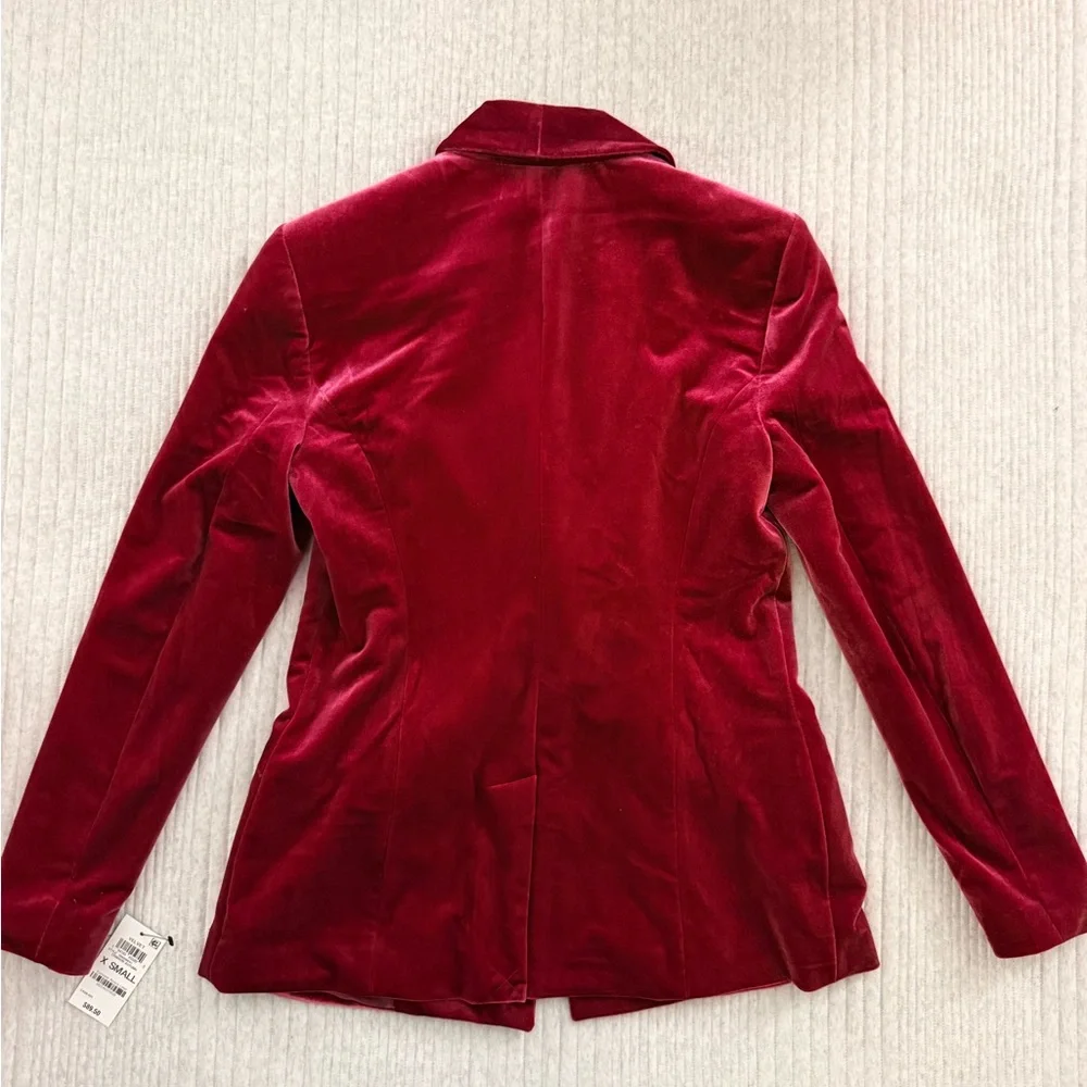 INC International Concepts Rich Red Velvet Blazer - Picture 5 of 7